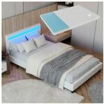 Juskys Polsterbett Paris 90x200 cm wei&szlig; mit Matratze &ndash; Einzelbett +