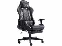 Gaming Stuhl mit Fußstütze und ergonomsichen 4D-Armlehnen gaming chair in