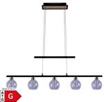 N&auml;ve LED Glas-/Pendelleuchte "BRASS" L: 90cm schwarz
