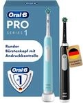 Oral-B Pro Series 1 Elektrische Zahnb&uuml;rste, Doppelpack, Blau/Schwarz Inkl. 2