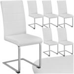 tectake&reg; Set Schwingstuhl, gepolstert mit Kunstlederbezug, flaches Stahlgestell in