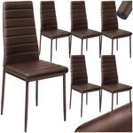 tectake&reg; Set Esszimmerstuhl, gepolstert mit Kunstlederbezug, schlanke Stahlbeine, 45