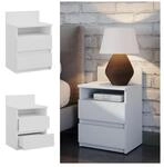 Vicco Nachttisch Monty, 39,6 x 59,1 cm, Wei&szlig;, Nachtschrank mit 2 Schubf&auml;cher