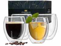 Königsglas Crema, Tee-/Kaffeegläser by Heidenfeld, 250 ml, 2er/4er-Set,