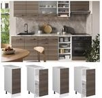 Vicco Apothekerunterschrank K&uuml;chenschrank K&uuml;chenzeile R-Line 30 cm Wei&szlig; Edelgrau