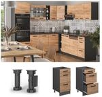 Vicco Schubladenunterschrank K&uuml;chenschrank K&uuml;chenzeile R-Line 40 cm Anthrazit Eiche