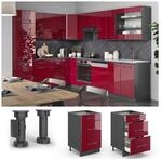 VICCO Schubunterschrank 50 cm Bordeaux Hochglanz K&uuml;chenschrank H&auml;ngeschrank