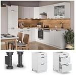 Vicco Schubunterschrank 50 cm FAME Line K&uuml;chenschrank K&uuml;chenzeile Landhaus Wei&szlig;