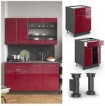 VICCO Schubunterschrank 60 cm Bordeaux Hochglanz K&uuml;chenschrank H&auml;ngeschrank