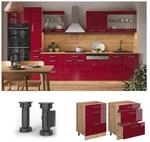 Vicco Schubladenunterschrank K&uuml;chenschrank K&uuml;chenzeile R-Line 60 cm Eiche Bordeaux