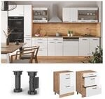 Vicco Schubladenunterschrank K&uuml;chenschrank K&uuml;chenzeile R-Line 60 cm Eiche Wei&szlig;