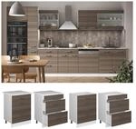 Vicco Schubladenunterschrank K&uuml;chenschrank K&uuml;chenzeile R-Line 60 cm Wei&szlig; Edelgrau
