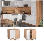 Vicco Eckunterschrank K&uuml;chenschrank K&uuml;chenzeile R-Line 87 cm Goldkraft Wei&szlig;