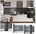 Vicco H&auml;ngeglasschrank 80 cm FAME Line K&uuml;chenschrank K&uuml;chenzeile Landhaus Wei&szlig;