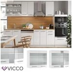 VICCO H&auml;ngeglasschrank 80 cm Wei&szlig; K&uuml;chenzeile Unterschrank Fame