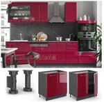 VICCO Unterschrank 80 cm Bordeaux Hochglanz K&uuml;chenschrank H&auml;ngeschrank K&uuml;chenzeile