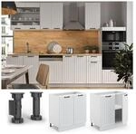 Vicco Unterschrank 80 cm FAME Line K&uuml;chenschrank K&uuml;chenzeile Landhaus Wei&szlig;