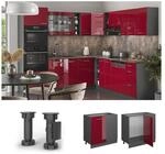 Vicco Eckunterschrank K&uuml;chenschrank K&uuml;chenzeile R-Line 86 cm Anthrazit Bordeaux