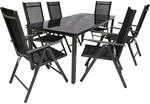 VCM 7 tlg. Gartenm&ouml;bel Set Sitzgruppe Essgruppe 1x Tisch, 6x St&uuml;hle Tisch