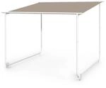 Nantes Pavillon Gazebo Sonnendach 3x3m Polyester Stahlrahmen UV50+ Bodenrollen Taupe