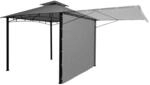 Pergola MCW-F94, Garten Pavillon, Stahl bewegliche Seitenwand 2,5x2,5m ~ grau