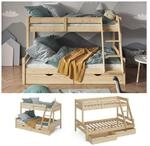 VitaliSpa Hochbett Kinderbett Spielbett Everest Natur modern 120x200 Massivholz