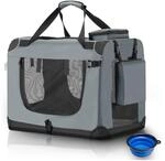 Juskys Hundetransportbox Lassie S (grau) faltbar mit Decke - 34x50x36 cm Hundetasche