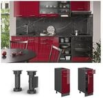 Vicco Schubunterschrank K&uuml;chenschrank K&uuml;chenzeile R-Line 30 cm Anthrazit Bordeaux
