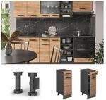Vicco Schubunterschrank K&uuml;chenschrank K&uuml;chenzeile R-Line 30 cm Anthrazit Eiche T&uuml;r