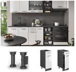 Vicco Schubunterschrank K&uuml;chenschrank K&uuml;chenzeile R-Line 30 cm Anthrazit Wei&szlig; T&uuml;r
