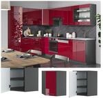 VICCO Eck H&auml;ngeschrank 57 cm Bordeaux Hochglanz K&uuml;chenschrank H&auml;ngeschrank