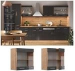 Vicco H&auml;ngeglasschrank K&uuml;chenschrank K&uuml;chenzeile R-Line 60 cm Eiche Anthrazit T&uuml;r