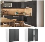 Vicco H&auml;ngeschrank K&uuml;chenschrank K&uuml;chenzeile Landhaus R-Line 60 cm Wei&szlig;-Anthrazit