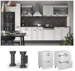 Vicco Schubladenunterschrank K&uuml;chenschrank K&uuml;chenzeile R-Line Landhaus 60 cm Wei&szlig;