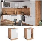 Vicco Unterschrank K&uuml;chenschrank K&uuml;chenzeile R-Line 60 cm Goldkraft Wei&szlig;