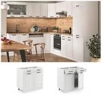 Vicco Schubunterschrank 80 cm Wei&szlig; K&uuml;chenschrank Unterschrank K&uuml;chenzeile R-Line