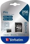 Verbatim Pro U3 256GB Micro SDXC Karte, mit Adapter