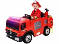 Kinder-Elektro-Feuerwehrauto SX1818, Spritze, Sirene, Blaulicht, 70 Watt,