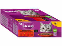 WHISKAS Adult 80 x 85 g Classic Meals - Nassfutter für ausgewachsene Katzen, in