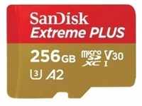 SanDisk Extreme Plus (microSDXC, 256 GB, U3, UHS-I), Speicherkarte, Rot