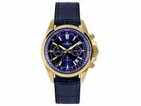 Jacques Lemans, Armbanduhr, Chronograph Sport, Blau, Gold, (Chronograph, 44 mm)
