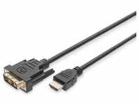 Digitus HDMI Adapter- / Konverterkabel, HDMI auf DVI-D (3 m, DVI, HDMI), Video Kabel