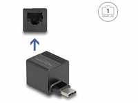 Delock USB Type-C Adapter zu Gigabit LAN mini (USB-C, RJ45), Netzwerkadapter, Schwarz