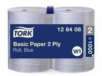 Tork Standard-Papierwischtücher, Rolle Blau W1 128408, Haushaltspapier, Blau
