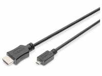 Digitus HDMI High Speed Verbindungsk. Typ-D auf Typ-A (2 m, HDMI), Video Kabel