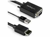 StarTech .com 2 m (6.6 ft.) VGA to HDMI Adapter Cable with USB Audio (2 m, HDMI, VGA,