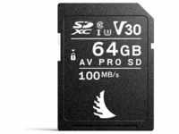 Angelbird SD Card AV PRO 64GB V30 (SDXC, 64 GB, UHS-I), Speicherkarte, Schwarz