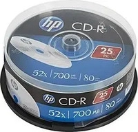 HP CRE00015-3, HP CDR 52X 25PK cake box 700MB (69311) (25x) (CRE00015-3)