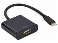 Gembird USB Typ-C zu (HDMI, 15 cm), Data + Video Adapter, Schwarz