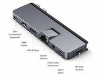 Hyper HD 7-in-2 USB-C Hub for MBPro M1/M2 midnight blue (USB C), Dockingstation + USB